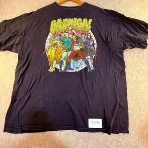 Big Bang Theory Bazinga Superhero Parody T-Shirt Mens 2XL Black Ripple Junction